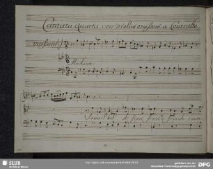 Cantata quarta con violini unissoni a Contralto