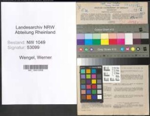 Entnazifizierung Werner Wengel , geb. 04.02.1903 (Geschaeftsleiter)