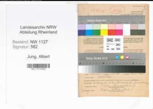 Entnazifizierung Albert Jung , geb. 04.08.1896 (Geschaeftsfuehrer)