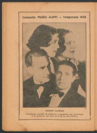 Compañía Muiño - Alippi - Temporada 1936 : Abrain - Lacroix