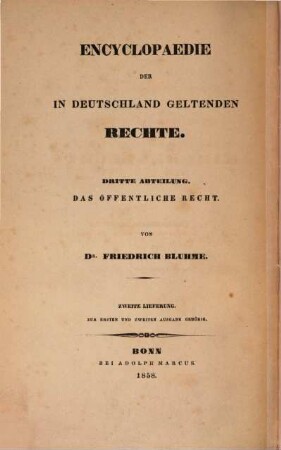 Encyclopaedie der in Deutschland geltenden Rechte. III,II
