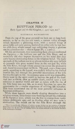 Chapter II: Egyptian Period (1)