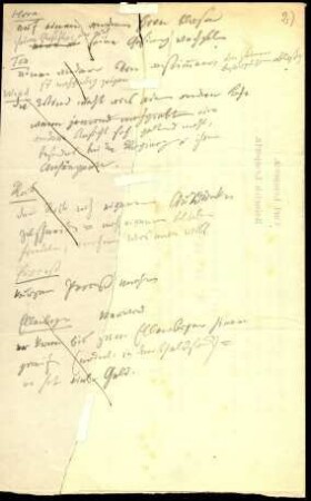 5-10-6-7.0000: Hoffmann von Fallersleben, August Heinrich, Dichter; diverse Schreiben ff.: Handschriftliches Fragment, Notizen