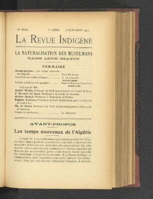 No. 63-64, 6e Année, Juillet-Aout 1911.