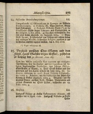 271-283, 24. Fasciculus Brandenburgicorum. - 59. Annotata Feudalia.