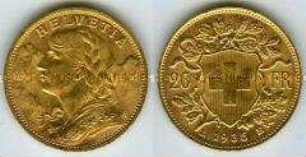 20 Franken, Goldmünze