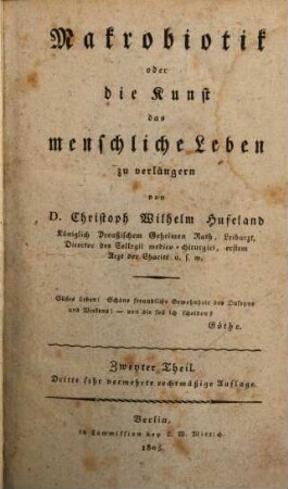 Makrobiotik oder die Kunst das menschliche Leben zu verlängern, 2