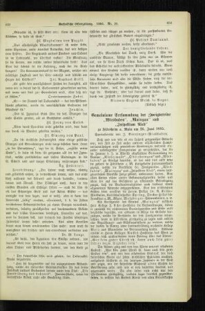 Gemeinsame Versammlung der Zweigvereine "Wiesbaden", "Meingau" und "Inspektion Ried" zu Flörsheim a. Main am 26. Juni 1895 : Specialbericht