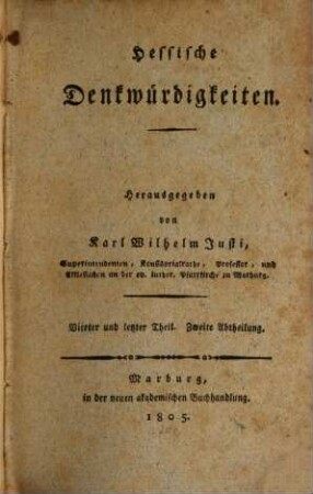 Hessische Denkwürdigkeiten, 4,2