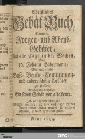 Christliches Gebät-Buch