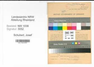 Entnazifizierung Josef Schubert , geb. 28.04.1896 (Postarbeiter)