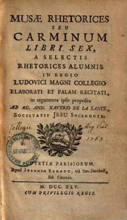 Musae rhetorices seu carminum libri sex, 2