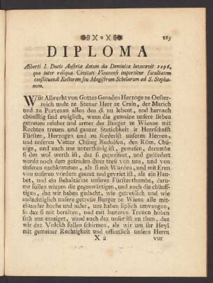 Diploma Alberti I. Ducis Austriae datum ...