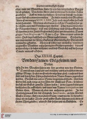 Das XXXIII. Capitel: Von den Steinen / Edelgesteinen / und Perlen