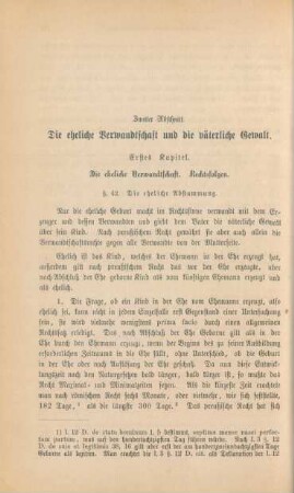 Zweiter Abschnitt. Die eheliche Verwandtschaft und die väterliche Gewalt