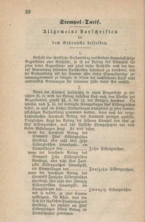 Stempel-Tarif.