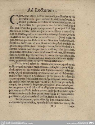 Ad Lectorem.
