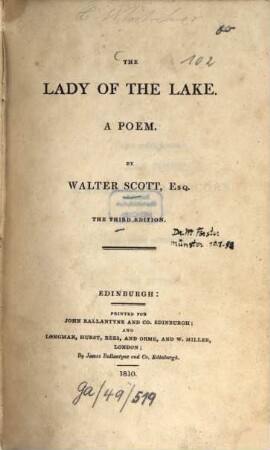 The lady of the lake : A poem