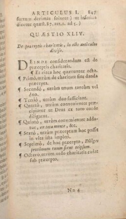 Quaestio XLIV. De praeceptis charitatis, in octo articulos divisa.