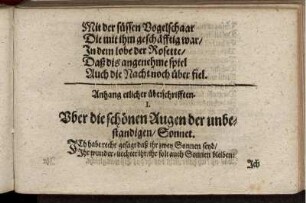 Anhang etlicher Überschrifften