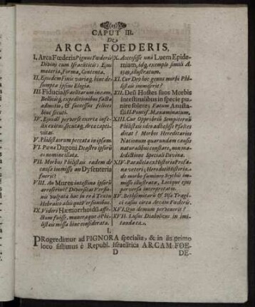 Caput III. De Arca Foederis.
