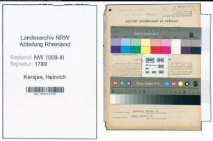 Entnazifizierung Heinrich Kersjes , geb. 21.10.1903 (Holzschuhmacher)