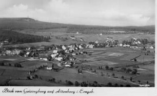 Geising. Blick vom Geisingberg auf Altenberg, Ansichtskarte