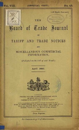 The Board of Trade journal. 8. 1890, Nr. 45