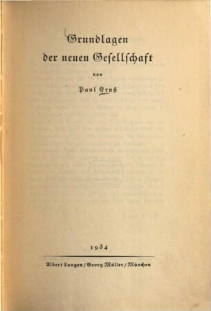 Grundlagen der neuen Gesellschaft