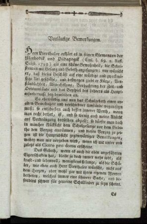 Vorläufige Bemerkungen