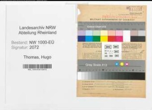 Entnazifizierung Hugo Thomas, geb. 23.10.1909 (Konstrukteur)