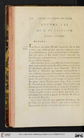 (Lettre LXI - LXX)