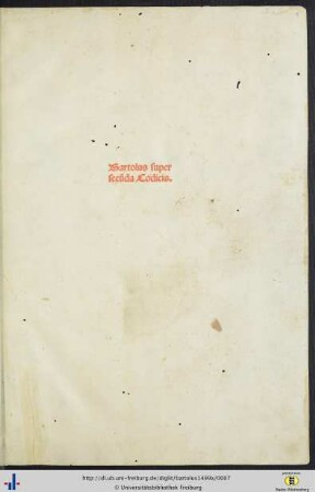 Bartolus super secūda Codicis