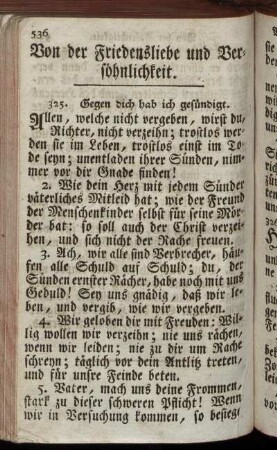 Von der Friedensliebe und Versöhnlichkeit.