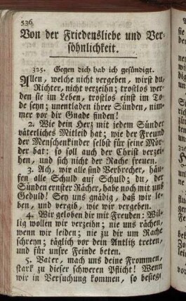 Von der Friedensliebe und Versöhnlichkeit.