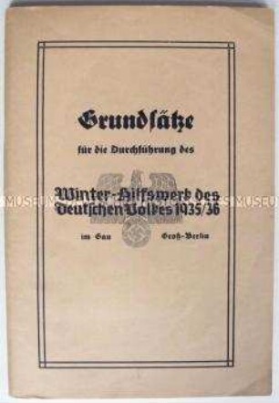 Durchführungsbestimmungen für das Winterhilfswerk 1935/36 im Gau Groß-Berlin