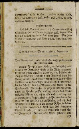 Von gemeinen Branntwein zu brennen.