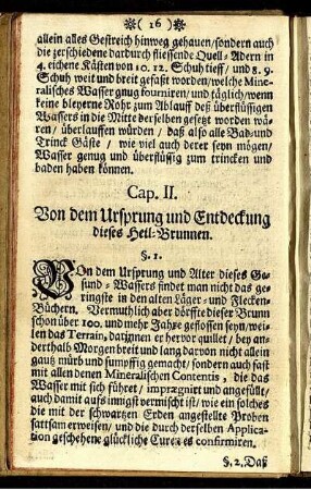 Cap. II. Von dem Ursprung und Entdeckung dieses Heil-Brunnen.