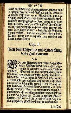 Cap. II. Von dem Ursprung und Entdeckung dieses Heil-Brunnen.