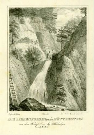 Die Riesenfelsen genannt Büttenstein mit ihren Wasserfällen bey Allerheiligen, Grossh. Baden