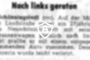 Nach links geraten