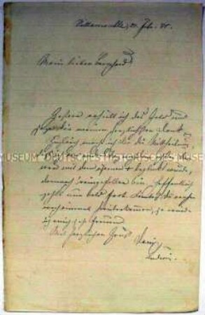 Brief an Bernhard Rostosky von Ludwig