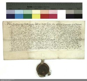 Lehenbrief Balthasars [von Dernbach], Abt von Fulda, für Georg Heydwolff über einen Hof in Dietershausen