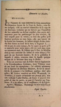 Lettres Qui Prouvent La Façon De Penser Des Commissaires Ecclésiastiques Du Ci-Devant Gouvernement, Le Baron De Feltz Et L'Abbé Dufour