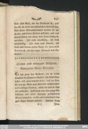 Sieben und vierzigster Abschnitt. Gottergebner Seelen Sicherheit.