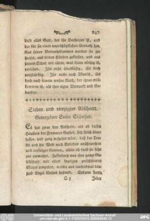 Sieben und vierzigster Abschnitt. Gottergebner Seelen Sicherheit.
