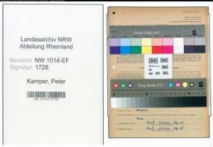 Entnazifizierung Peter Kamper , geb. 26.03.1908 (Kaufmaennischer Angestellter)