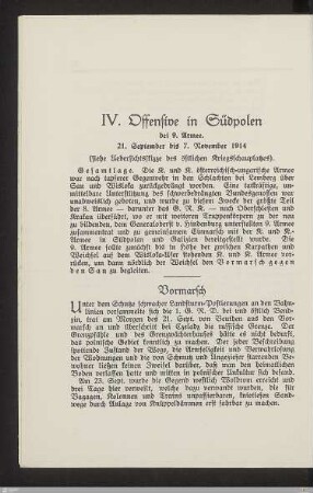 IV. Offensive in Südpolen