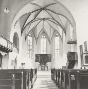 Markranstädt. Stadtkirche St. Laurentius (1518/1525, Umbau 1900). Inneres nach Osten