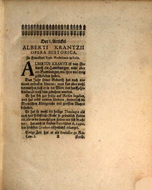 Hamburgische Bibliotheca historica, der studierenden Jugend zum Besten zusammengetragen. 1, 1. 1715